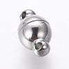 Tarnish Resistant 304 Stainless Steel Magnetic Clasps with Loops STAS-K006-6mm-04C-2