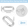 2Pcs 925 Sterling Silver Spring Gate Rings STER-BBC0006-45-2