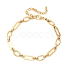 304 Stainless Steel Oval Link Chain Anklets AJEW-A057-01G-4