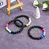 Acrylic Round Beaded Stretch Bracelet for Women BJEW-SW00066-01-6