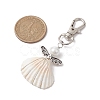 Angel Alloy & Wire Wrapped Natural Shell Pendant Decorations HJEW-JM02017-04-3