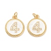 Brass Micro Pave Clear Cubic Zirconia Charms ZIRC-I052-16G-04-2