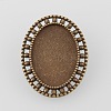 Vintage Alloy Brooch Cabochon Bezel Settings X-PALLOY-O038-33AB-NF-2