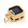 Real 18K Gold Plated Brass Inlaid Cubic Zirconia Charms ZIRC-L100-073G-08-4