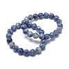 Natural Blue Spot Jasper Bead Stretch Bracelets X-BJEW-K212-B-039-1