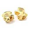 Rack Plating Brass Micro Pave Cubic Zirconia European Beads KK-M247-02G-3