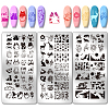 Stainless Steel DIY Nail Art Templates MRMJ-WH0092-096-1