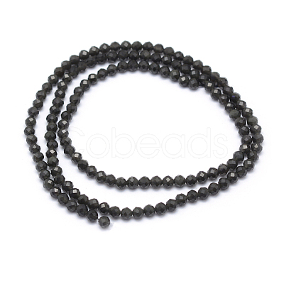 Natural Obsidian Beads Strand G-E411-33-4mm-1