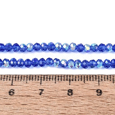 AB Color Plated Transparent Glass Rondelle Beads Strands EGLA-T029-2mm-10P-1