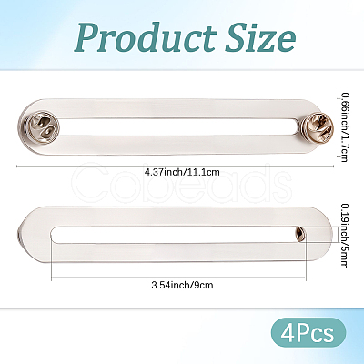 4Pcs 304 Stainless Steel & Brass Brooches JEWB-CP00001-1