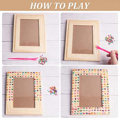 DIY Chips Shell Mosaic Photo Frame Making Kit DIY-OC0004-48-1