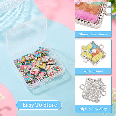 24Pcs 6 Colors Alloy Enamel Connector Charms FIND-TA0009-52-1