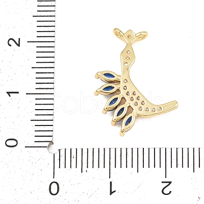 15Pcs Brass Micro Pave Cubic Zirconia Pendants KK-Z151-15G-03-1