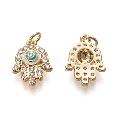 Brass Micro Pave Clear Cubic Zirconia Pendants ZIRC-L098-002G-1