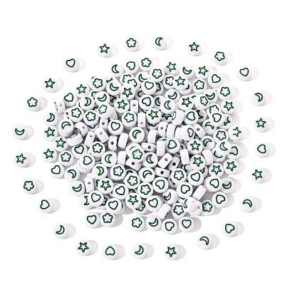 White Opaque Acrylic Beads MACR-YW0001-19C-1