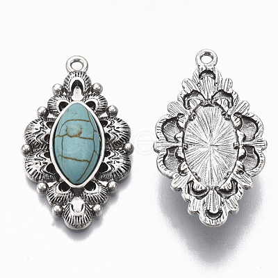 Tibetan Style Alloy Pendants PALLOY-R113-010-RS-1