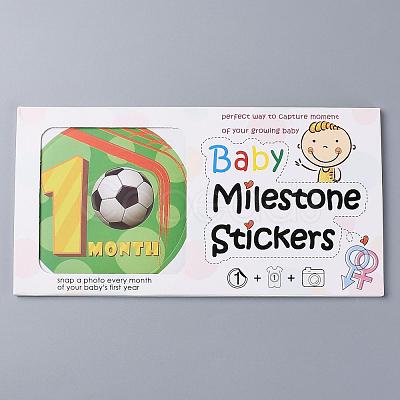 1~12 Months Number & Sports Meet Themes Baby Milestone Stickers DIY-H127-B05-1