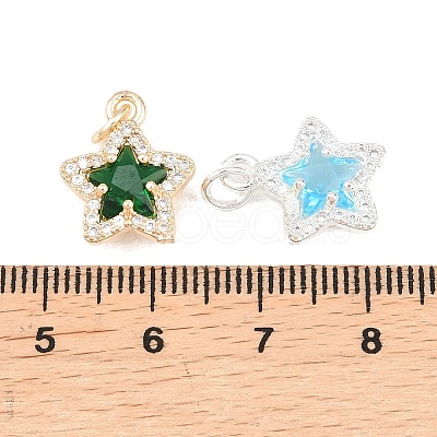 Brass Micro Pave Cubic Zirconia Pendants KK-K421-01-1