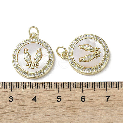 Brass Micro Pave Cubic Zirconia Pendants KK-G485-17C-G-1