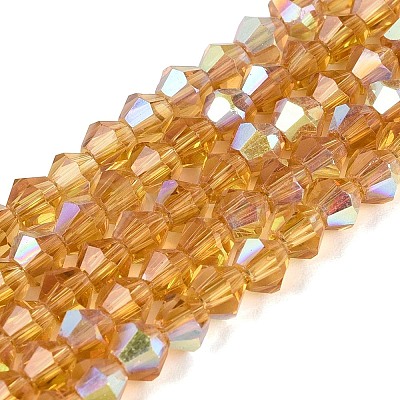 AB Color Plated Transparent Glass Beads Strands GLAA-G127-01-02P-1