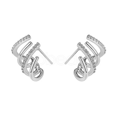 Crystal Rhinestone Claw Stud Earrings JE918A-1