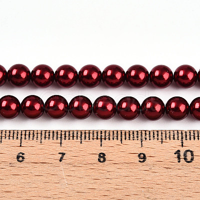 Baking Paint Pearlized Glass Pearl Bead Strands X-HY-N002-6mm-A13-1