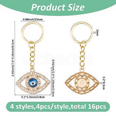 Alloy Rhinestone Keychain KEYC-FH00055-1