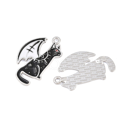 Alloy with Black Enamel Pendants AL-CBA2919-02P-07-1