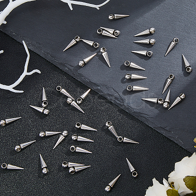 40Pcs 201 Stainless Steel Pendants STAS-DC0016-82-1