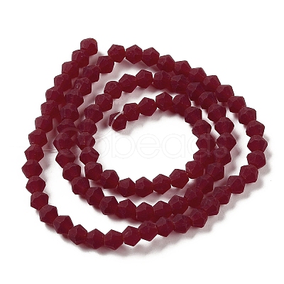 Imitate Austrian Crystal Frosted Glass Beads Strands GLAA-F029-TM4mm-B27-1