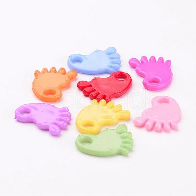 Baby Shower Ornaments Acrylic Baby Feet Pendants X-PAB215Y-1