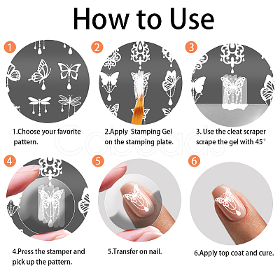 Stainless Steel DIY Nail Art Templates MRMJ-WH0092-097-1