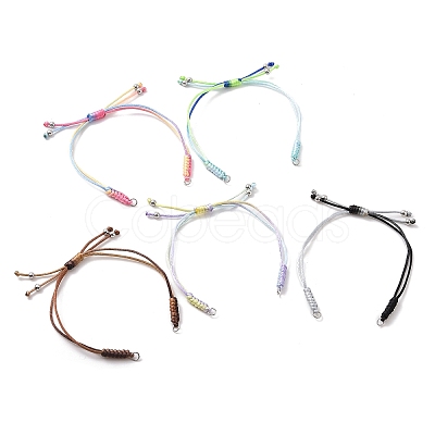 Adjustable Braided Nylon Thread Link Bracelet Makings AJEW-JB01160-01-1