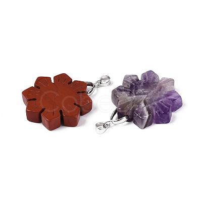 Natural Mixed Stone Pendants G-T144-12M-1