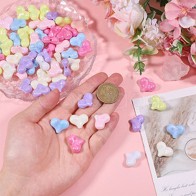 80Pcs 8 Colors Electroplate Opaque Acrylic Beads OACR-CA0001-24-1