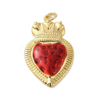 Rack Plating Brass Enamel Pendants KK-S372-01G-03-1