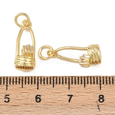 Brass Micro Pave Cubic Zirconia Pendants KK-G544-47G-1