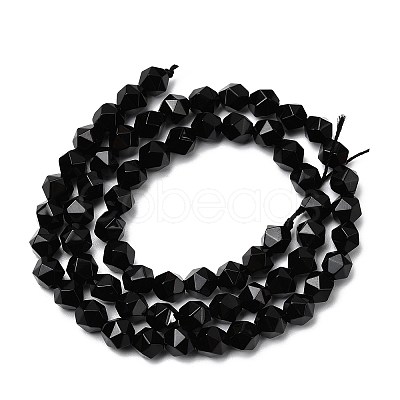 Natural Black Onyx Beads Strands G-Z119-A04-01-1