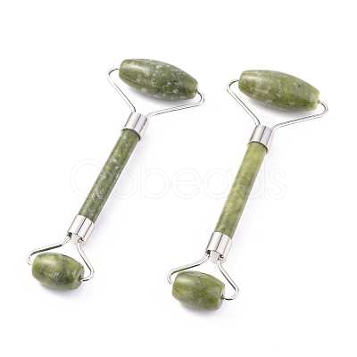 Natural Chinese Southern Jade Brass Face Massager MRMJ-G009-32P-1