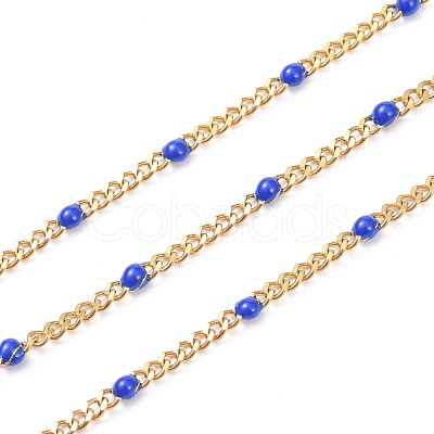 Ion Plating(IP) 304 Stainless Steel Enamel Curb Chains CHS-P013-01G-09-1