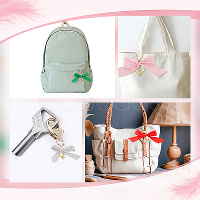 6Pcs 6 Colors Polyester Bowknot Pendant Decoration KEYC-AR00003-1