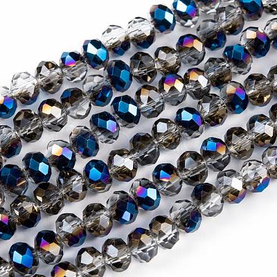 Electroplate Transparent Glass Beads Strands EGLA-A034-T6mm-Z01-1
