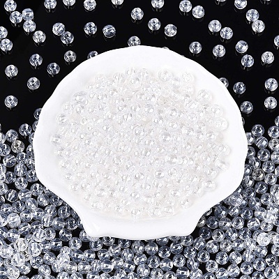 500Pcs Transparent Glass Seed Beads SEED-PA0001-08A-1