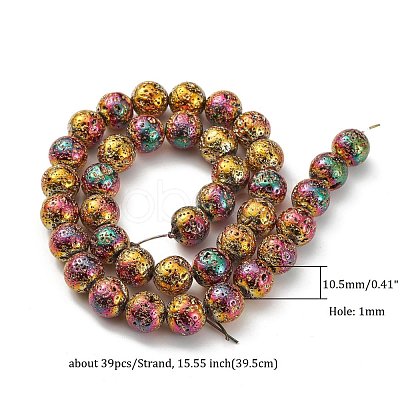 Electroplated Natural Lava Rock Beads Strands G-S352-30D-07-1