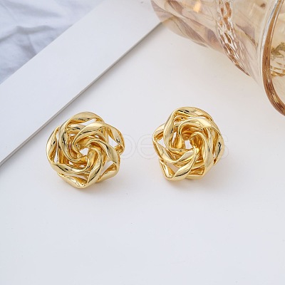 Hollow Rose Brass Stud Earrings YS7218-1-1