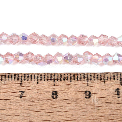AB Color Plated Transparent Glass Beads Strands GLAA-G127-01-01D-1