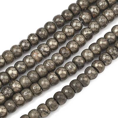 Natural Gold Pyrite/Golden Pyrite Beads Strands G-L647-D07-4x6mm-01-1