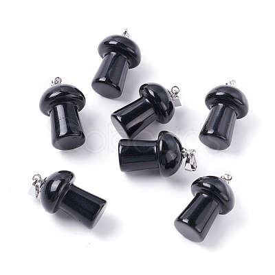 Natural Obsidian Pendants G-M380-B07-P-1