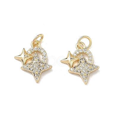 Brass Micro Pave Cubic Zirconia Pendants KK-D235-01G-1