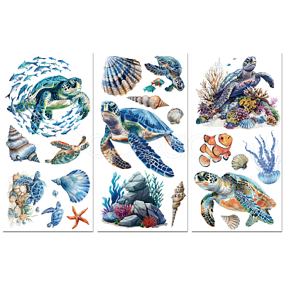 3 Sheets 3 Styles PVC Waterproof Decorative Stickers DIY-WH0404-146-1